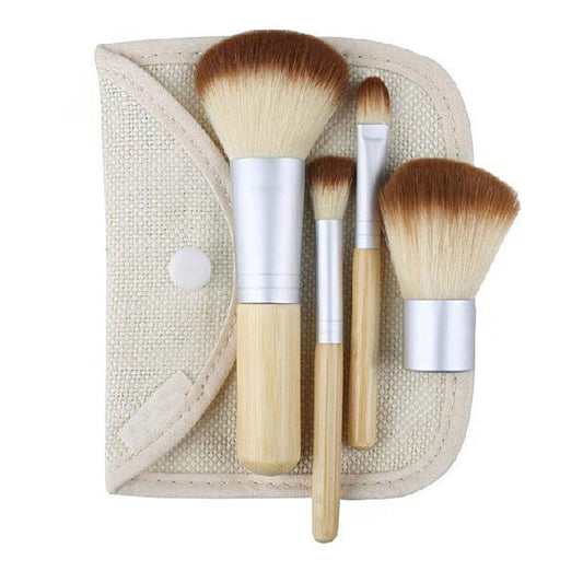 Bamboo Handle Makeup Brushes (set of 4)
