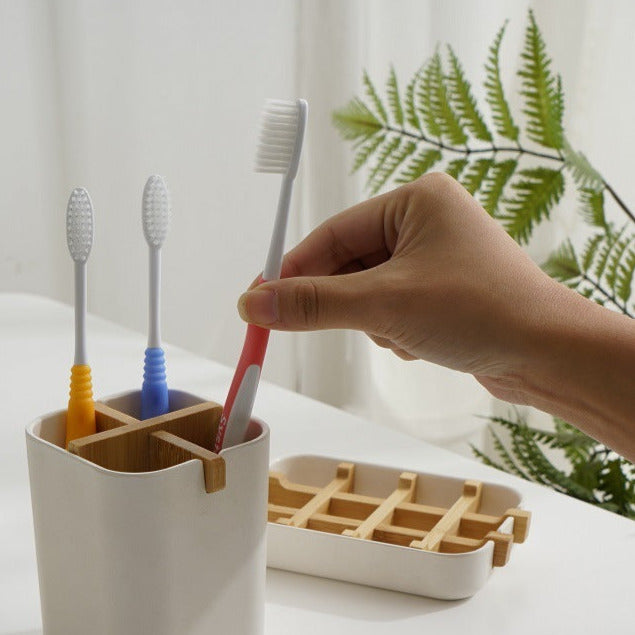 Bamboo Fibre Toothbrush (or Pen) Holder